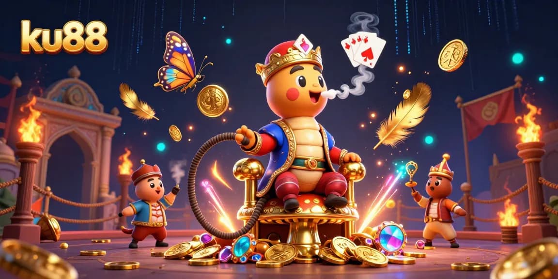Experience the excitement of ku88 with vibrant 3D characters illustrating casino fun and dynamic gaming elements.