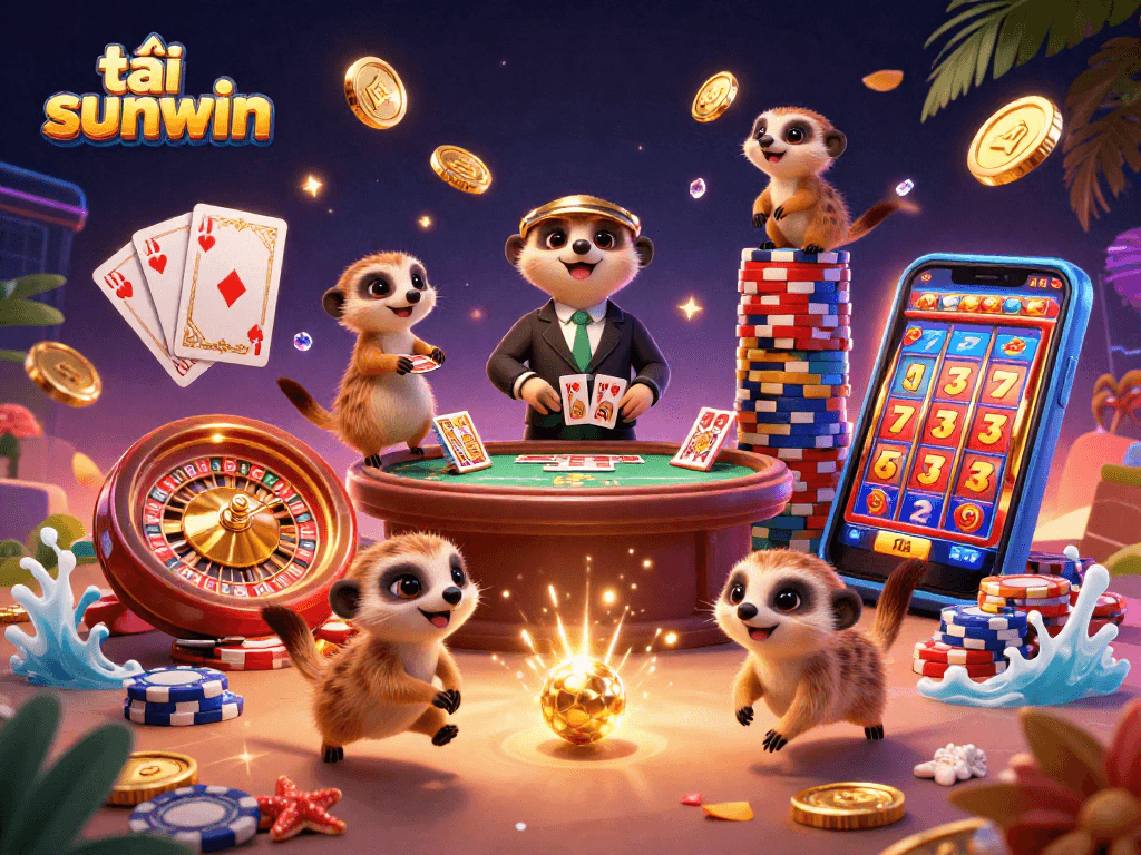 Experience the excitement of tải sunwin as meerkats run a bustling casino with vibrant games.
