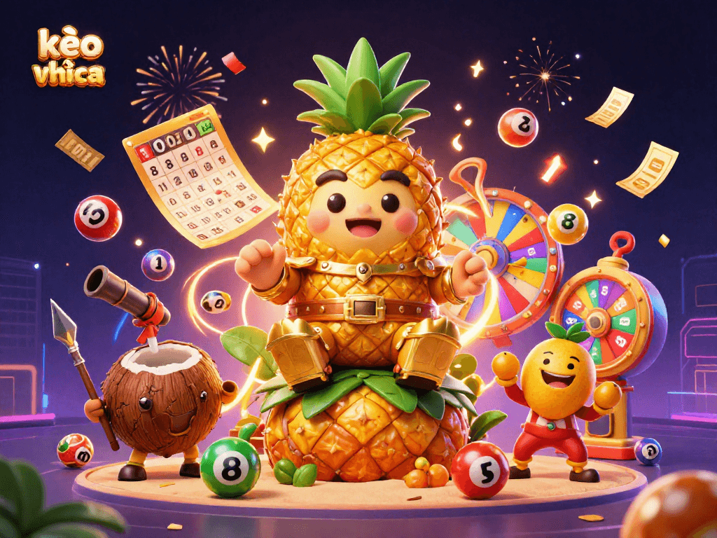 Engage with kèo nhà cái adventure featuring a colorful casino scene with lively characters and dynamic game elements.