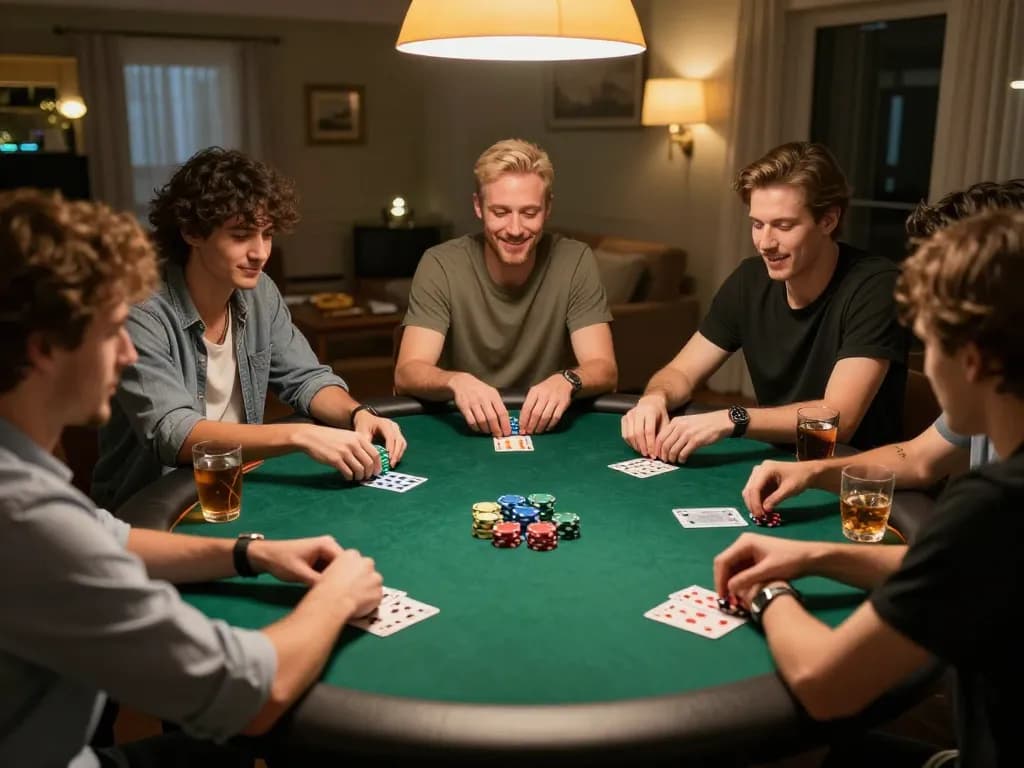 Engage in an exciting home poker night with friends using Link Jun88 for a thrilling gambling experience.