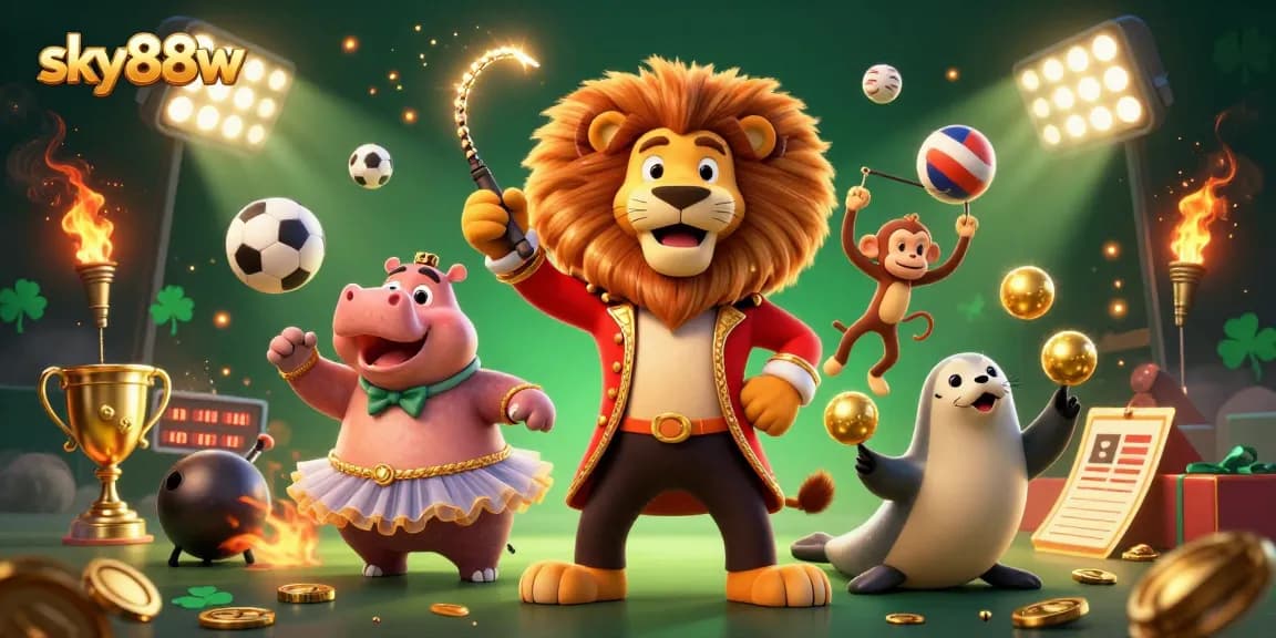 Experience thrilling action with sky88w as characters engage in dynamic sports betting excitement.