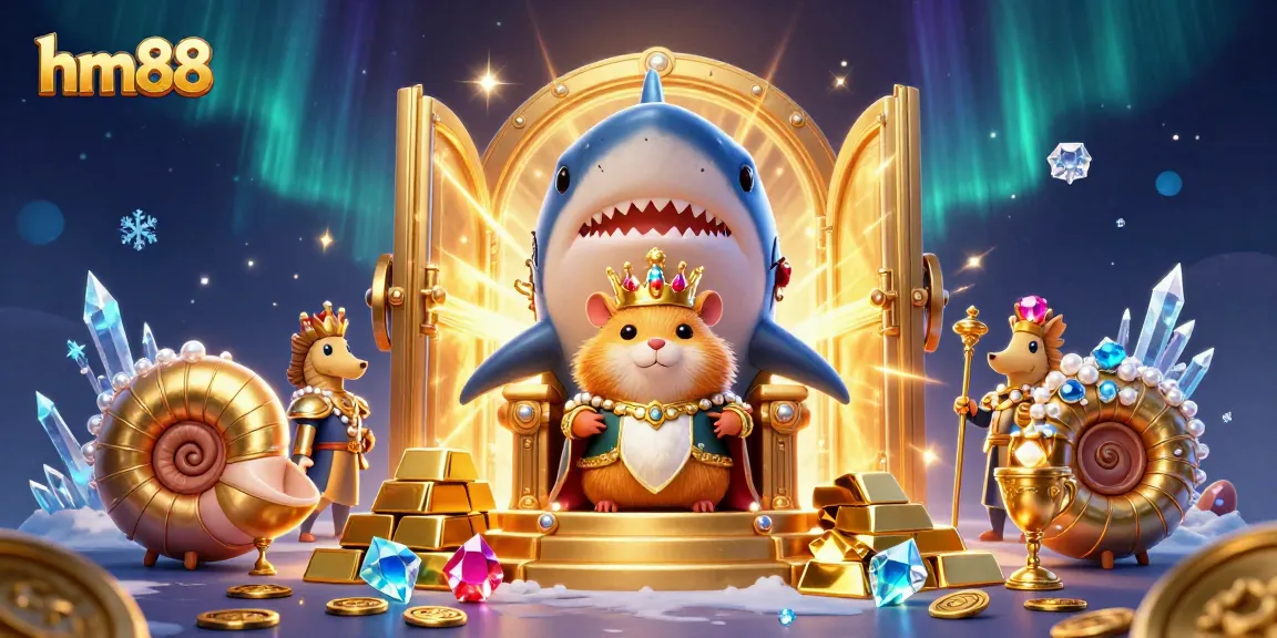 Join the thrilling journey with hm88, a fierce hamster king amidst treasure and royal seahorse guards in a gambling wonderland.