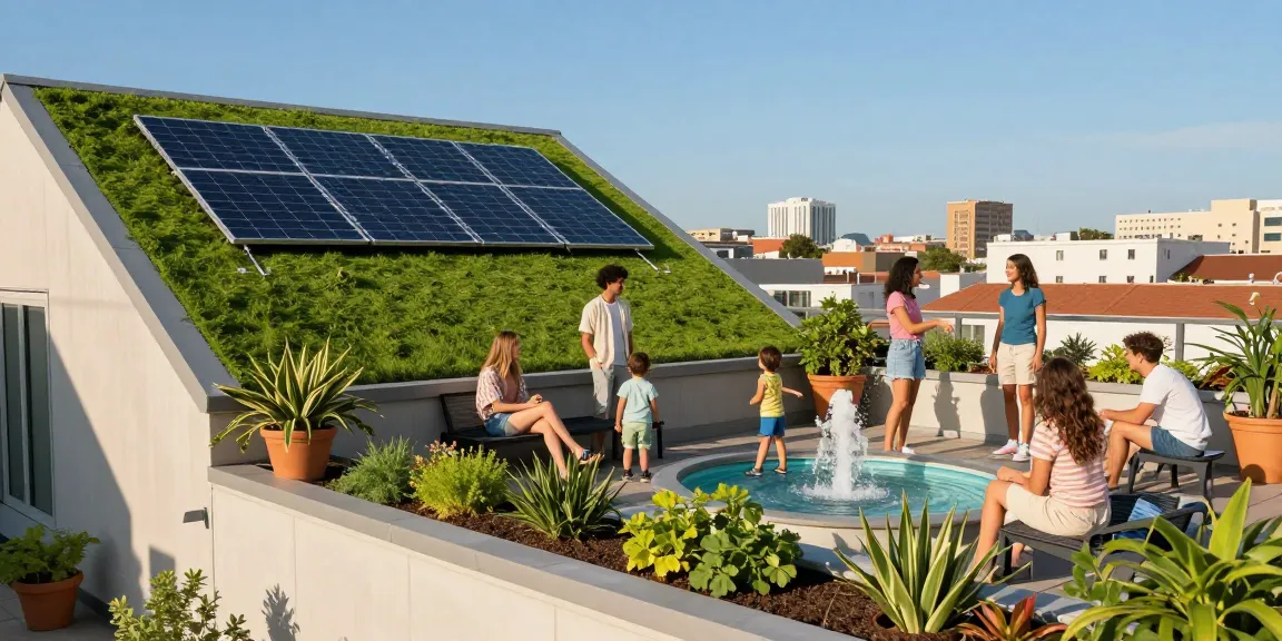 Ervaar de voordelen van zonnepanelen op sedumdak met een gezin dat geniet van hun milieuvriendelijke dak.