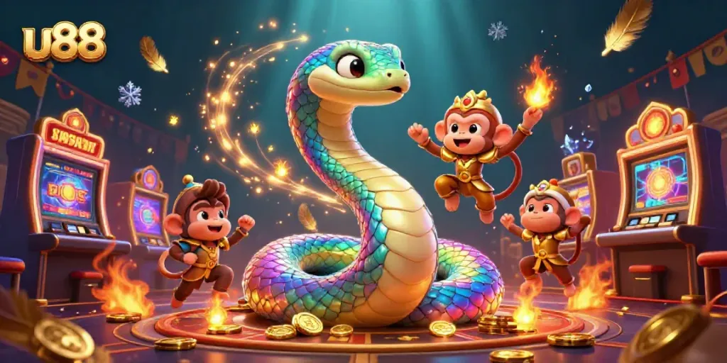 Experience thrilling gaming adventures at u88 with colorful characters and dynamic casino elements.