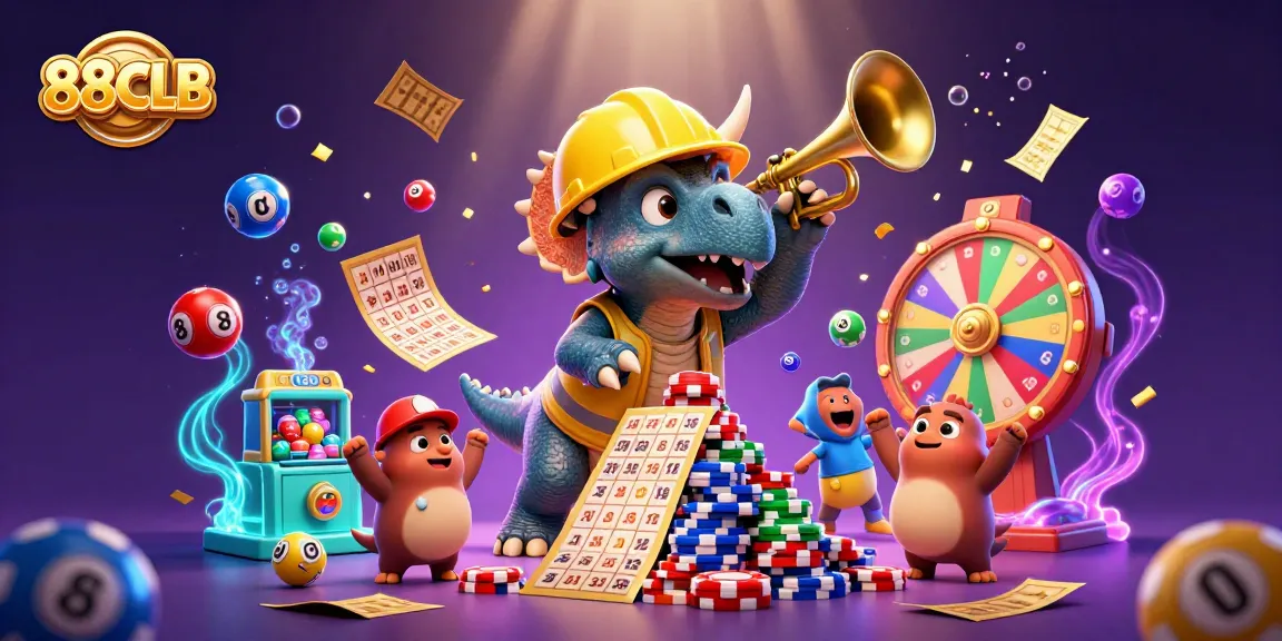 88CLB brings excitement with a 3D cartoon triceratops and vibrant gambling elements.