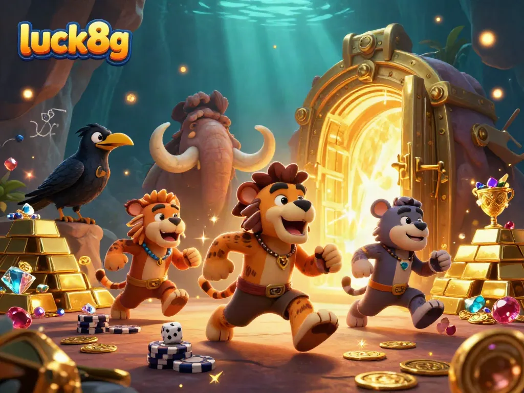 Experience immersive fun with luck8g, where a caveman and sabertooth team up in a vibrant prehistoric casino.