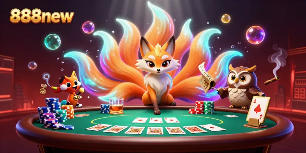 Engage with an exciting 888new gaming experience featuring vibrant characters and casino elements.