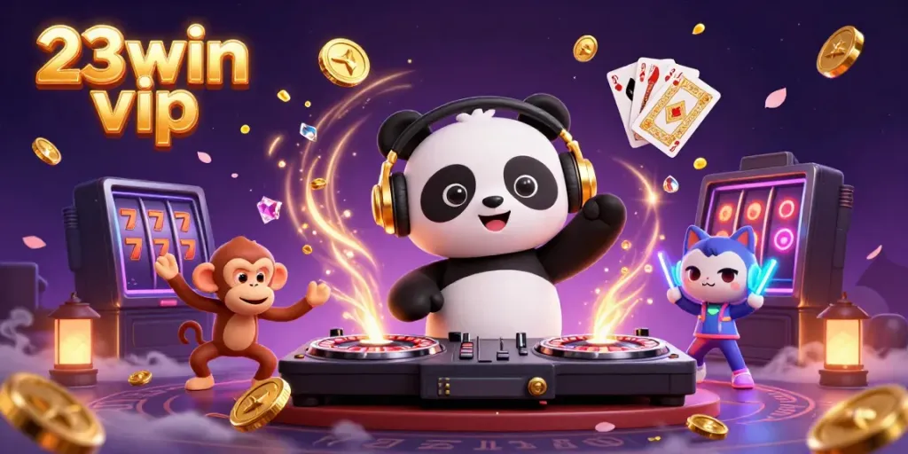 Experience thrilling gameplay at 23win vip, featuring festive characters and casino elements.