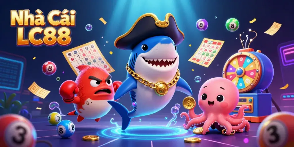 Experience gaming excitement with Nhà Cái LC88's vibrant 3D characters and lottery elements