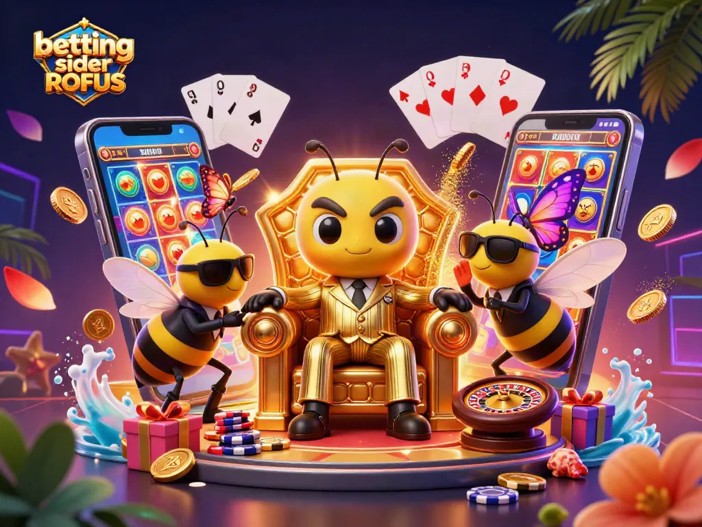 Betting sider uden ROFUS highlights with a bumblebee mob boss amid vivid casino action.