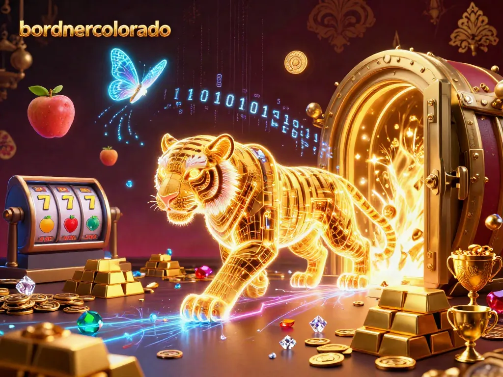Experience luxurious gaming with bordnercolorado in this dynamic casino scene featuring a golden tiger.