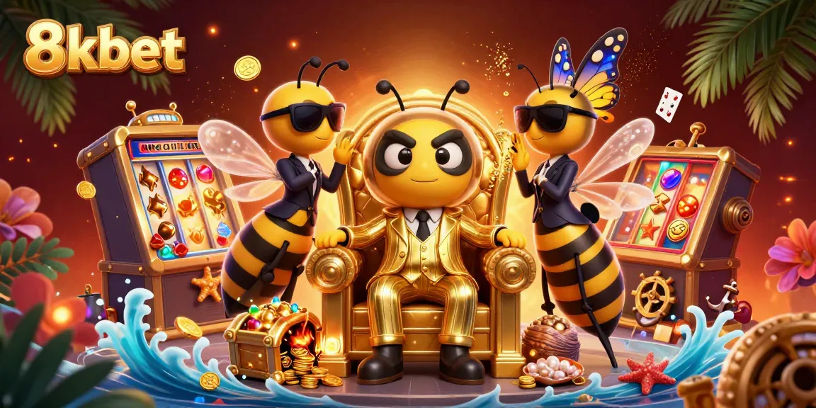 Experience thrilling gameplay at 8kbet with a vibrant casino illustration featuring a bumblebee mob boss.