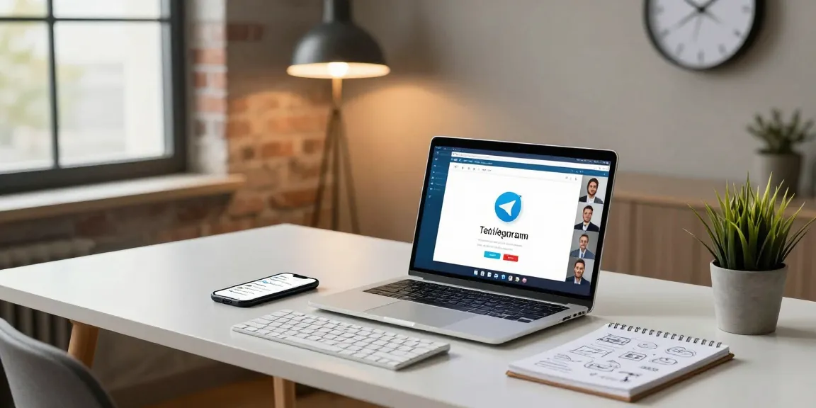 Engaged professional using Telegram网页版 in a modern digital workspace, showcasing remote collaboration tools and communication.