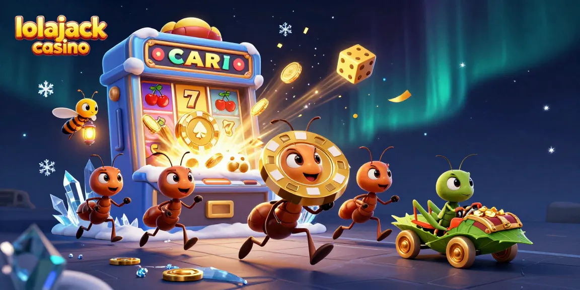 Experience thrilling gameplay at lolajack casino with animated ants on a heist adventure.