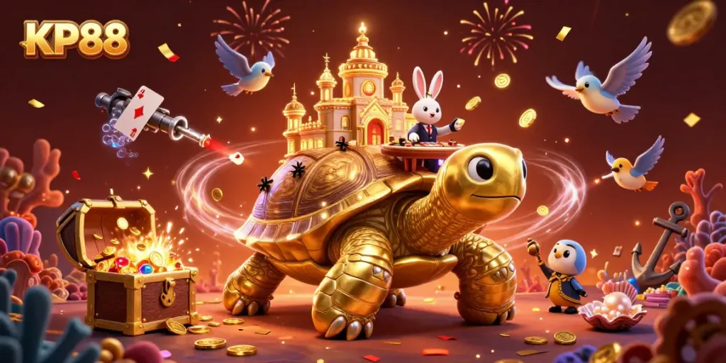 Engage in thrilling experiences at KP88 with a golden tortoise casino and exciting rabbit dealer.