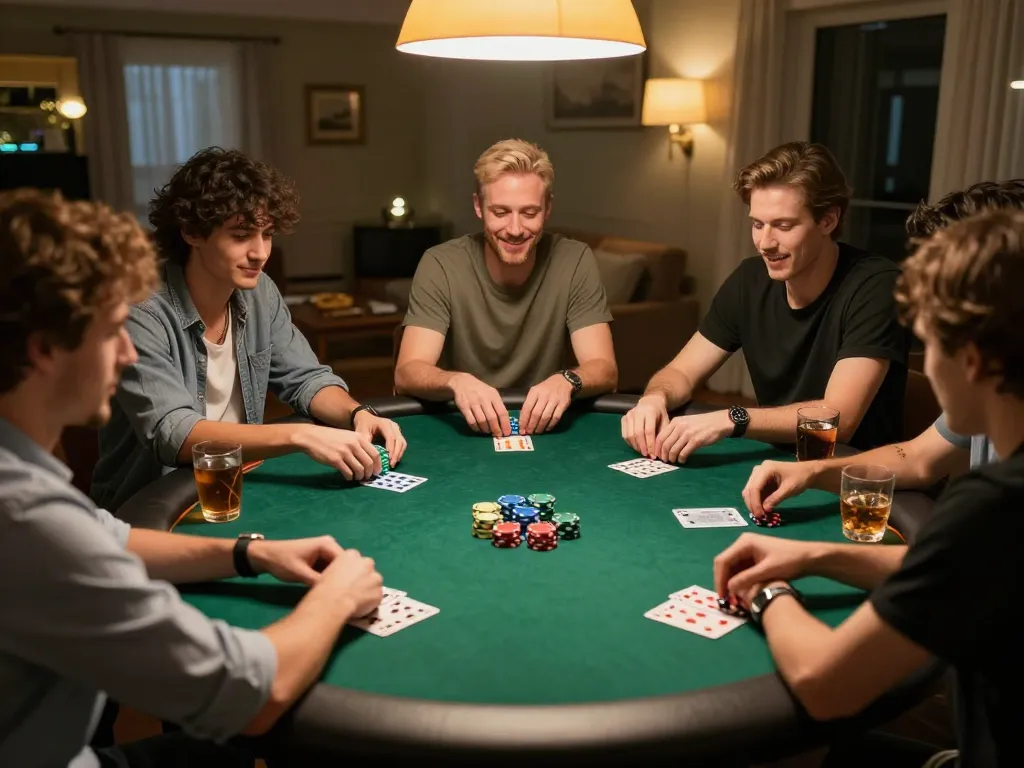 Engage in an exciting home poker night with friends using Link Jun88 for a thrilling gambling experience.
