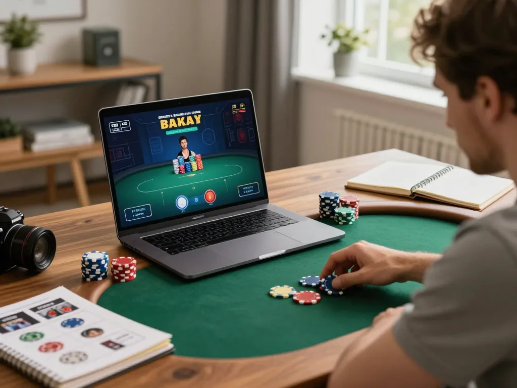 79sodoni poker player strategizing during an online game session at home