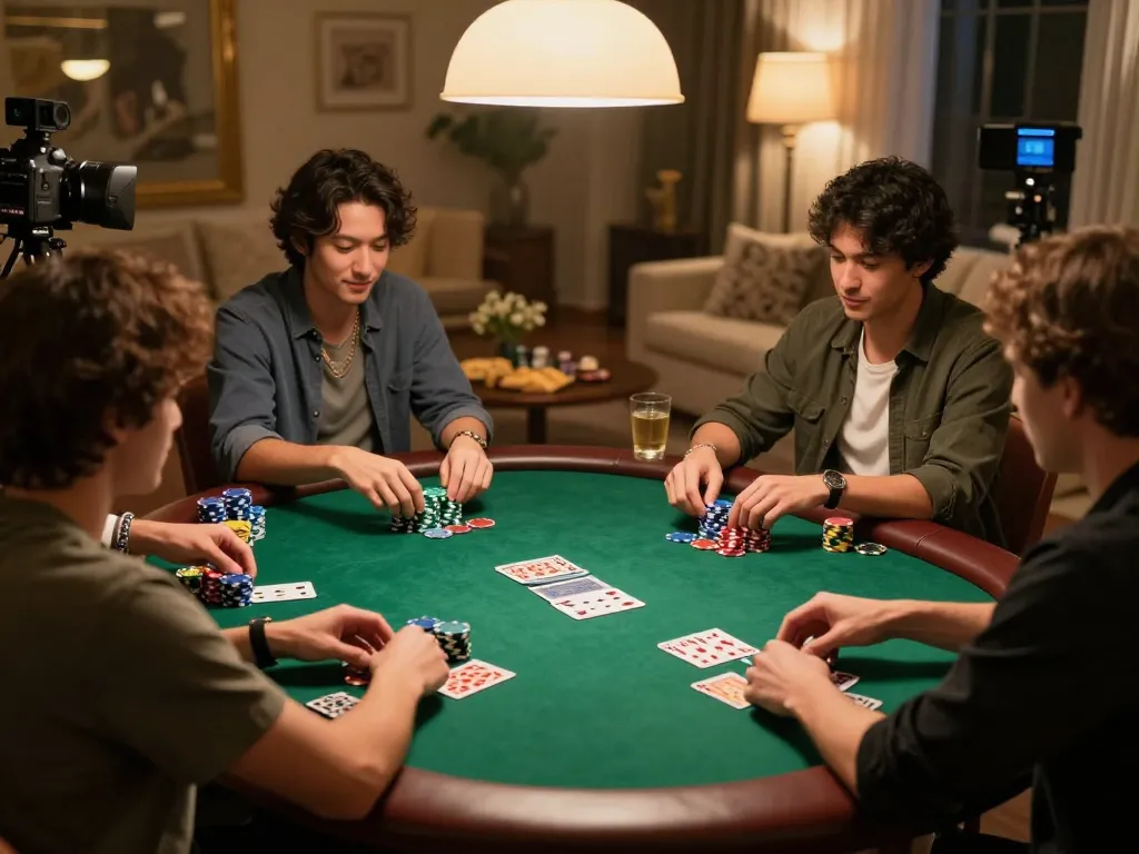 Enjoying a thrilling poker game night at home using ai88bet, showcasing friends, chips, and strategy.