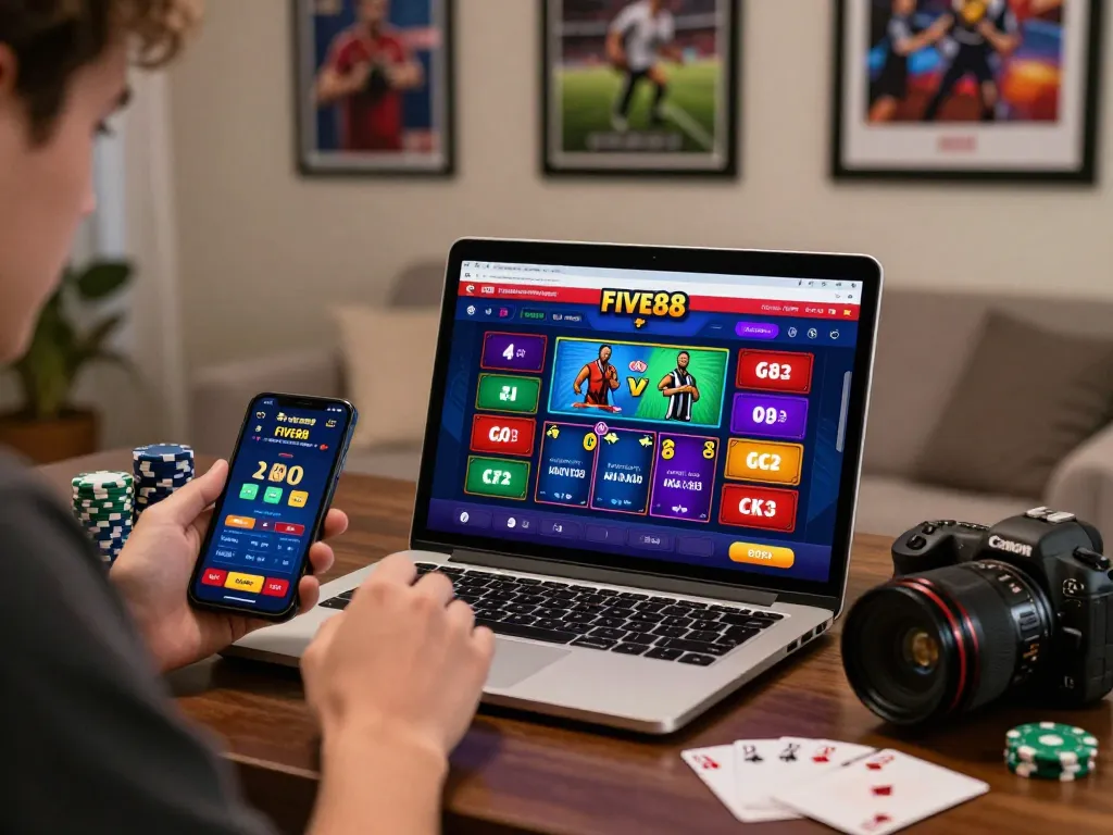 Interactive gaming experience featuring Link Five88 chính thức with vibrant betting options on screen.