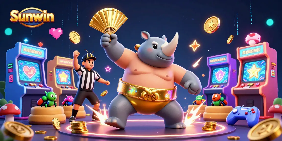 Sunwin players enjoy a thrilling game featuring golden coins and exciting arcade machines.