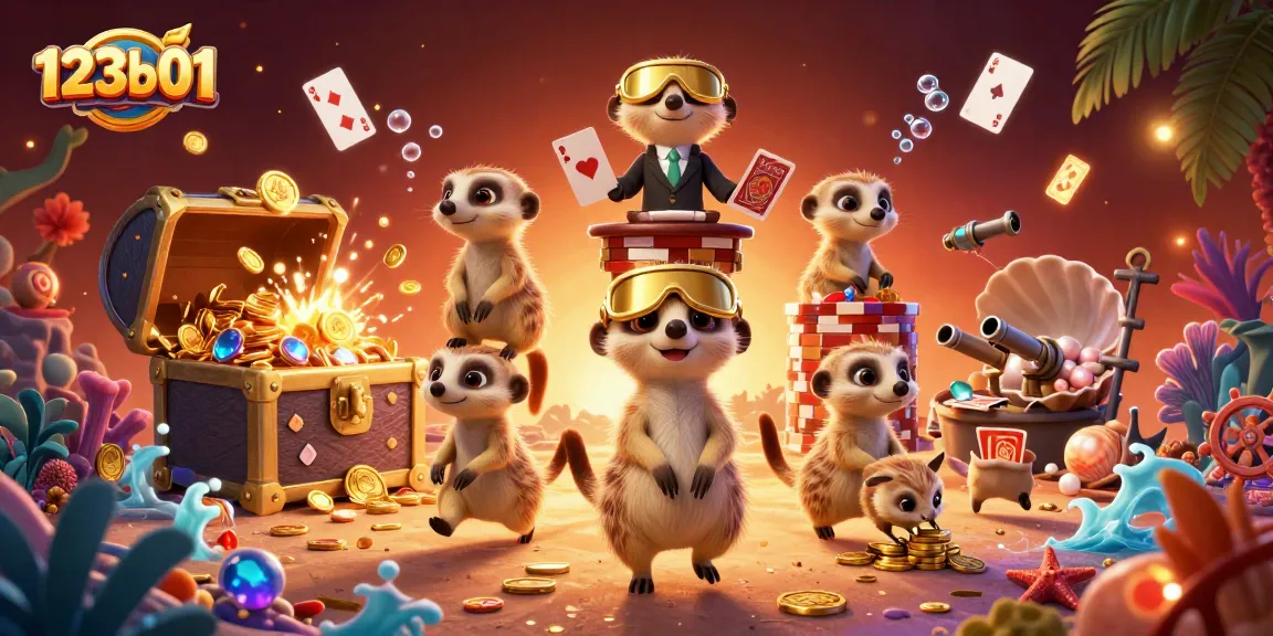 Experience thrilling gaming at 123b01 with lively meerkats and dazzling casino elements.