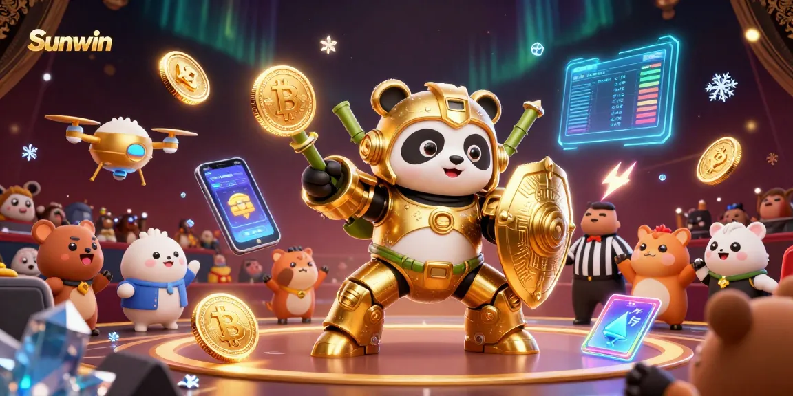 Engage in thrilling gameplay at Sunwin with vibrant casino action featuring currency and gaming elements.