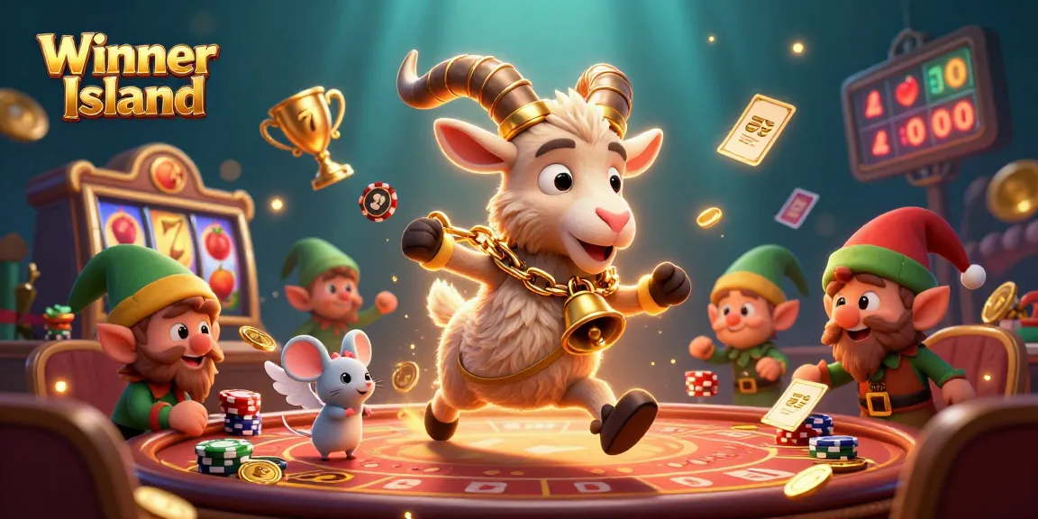 Experience deluxe gaming at Winner Island Casino with festive characters and action-packed elements.