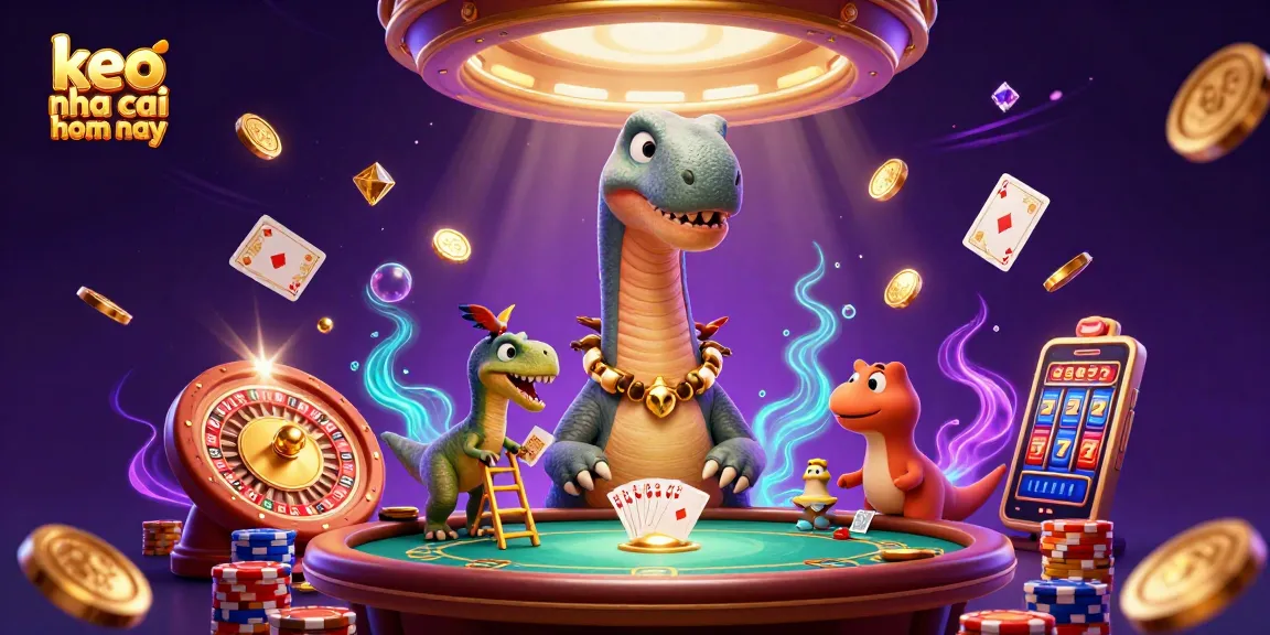 Experience the excitement of keo nha cai hom nay with a vibrant 3D casino scene featuring unique characters.