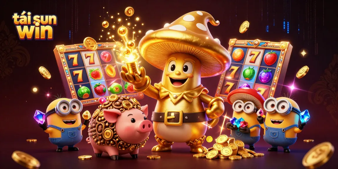 Experience the thrill of tải sun win with a vibrant 3D illustration showcasing gaming excitement.