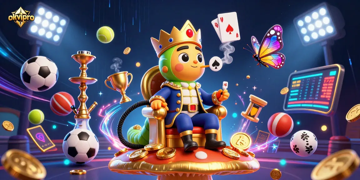 Experience thrilling gameplay with okvipro’s unique 3D digital casino illustration, showcasing exciting gambling elements.