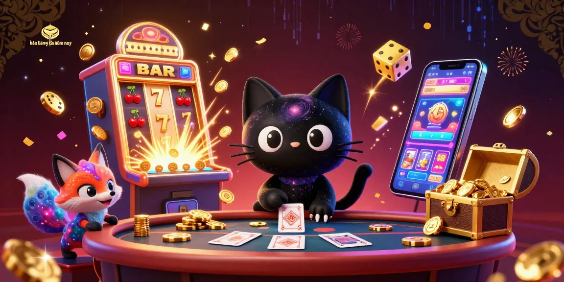 Experience kèo bóng đá hôm nay with an exciting cosmic casino scene featuring a black hole cat and jackpot elements.